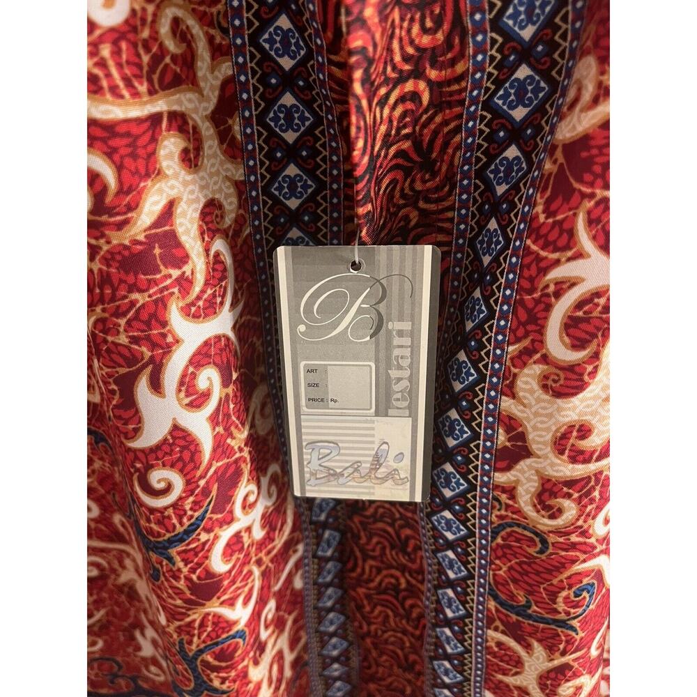 NWT Bali Lestari Mens All Over Print Shirt Short Sleeve SIZE XXL Red Blue - - Picture 3 of 5